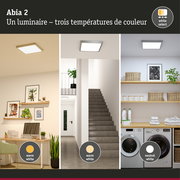 Panneau LED Abia 2 White Select Détecteur de mouvement crépusculaire (HF) carré 400x400mm 16W 1400lm White Select Chrome mat