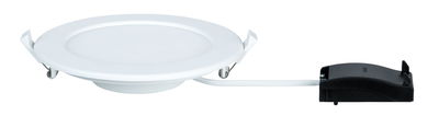 Round white LED recessed panel with spring clips and black driver for energy-efficient lighting