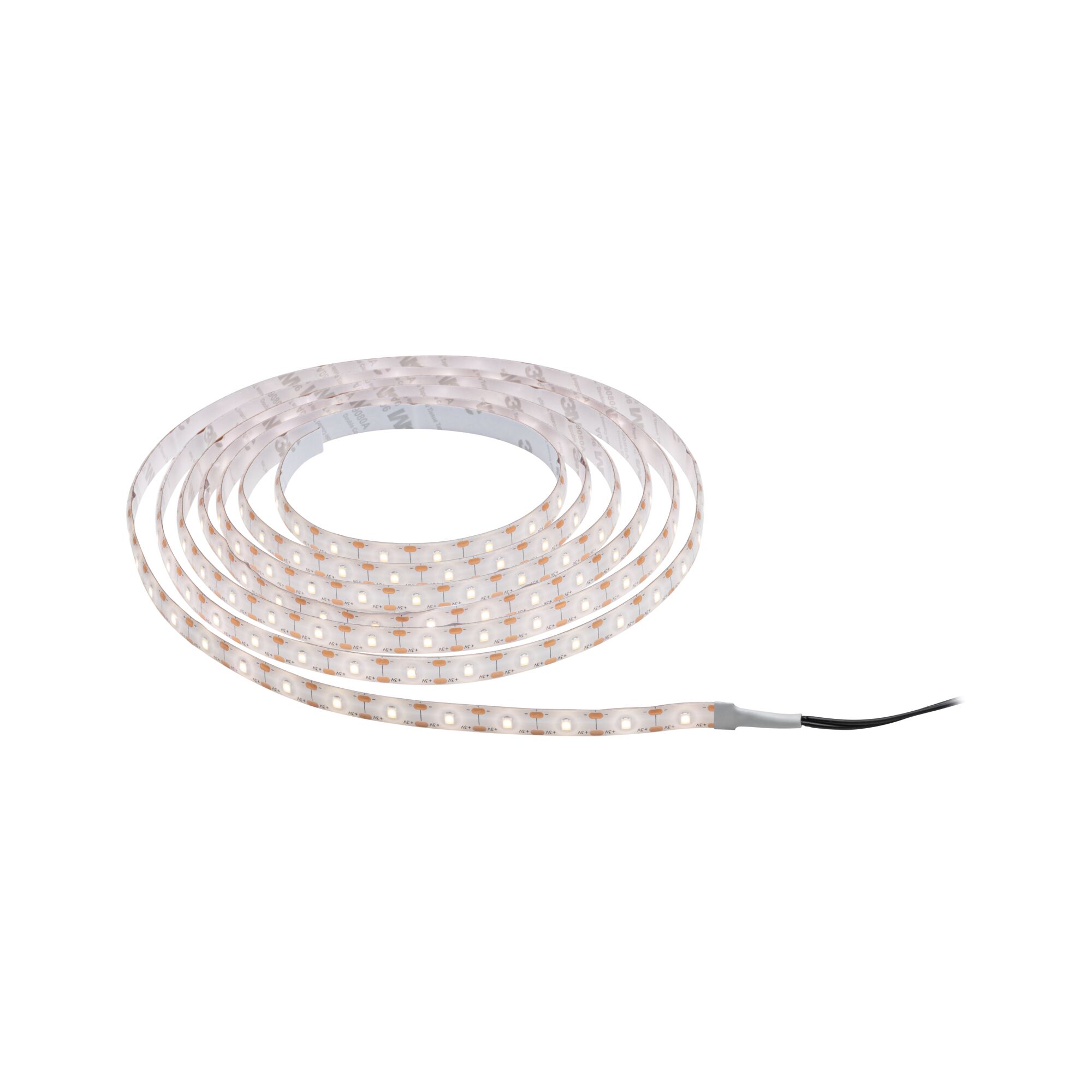 Flexible LED-Lichtleiste mit warmweißen LEDs auf transparentem Träger für dekorative Beleuchtung