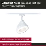 Witte URail Spot Arena LED-spot met brede stralingshoek voor hoge lichtvereisten