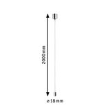 Langt tyndt stålkabel på 2000 mm længde og 18 mm diameter til belysningssystemer