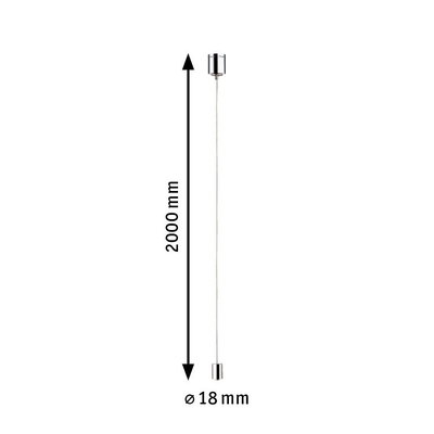 Câble en acier fin de 2000 mm de long et 18 mm de diamètre pour systèmes d'éclairage