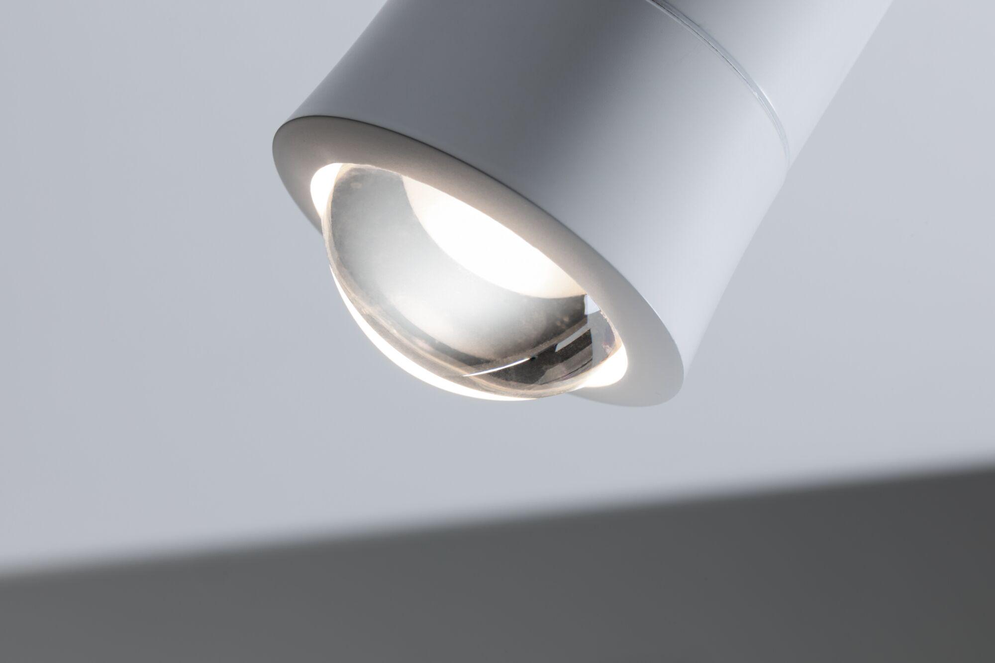 Weißer LED-Deckenstrahler aus Metall mit runder Linse für moderne Innenbeleuchtung