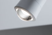White metal LED ceiling spotlight with round lens for modern indoor lighting