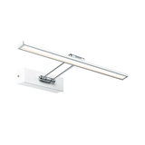 Moderne witte LED-wandlamp met chromen arm voor energiezuinige verlichting
