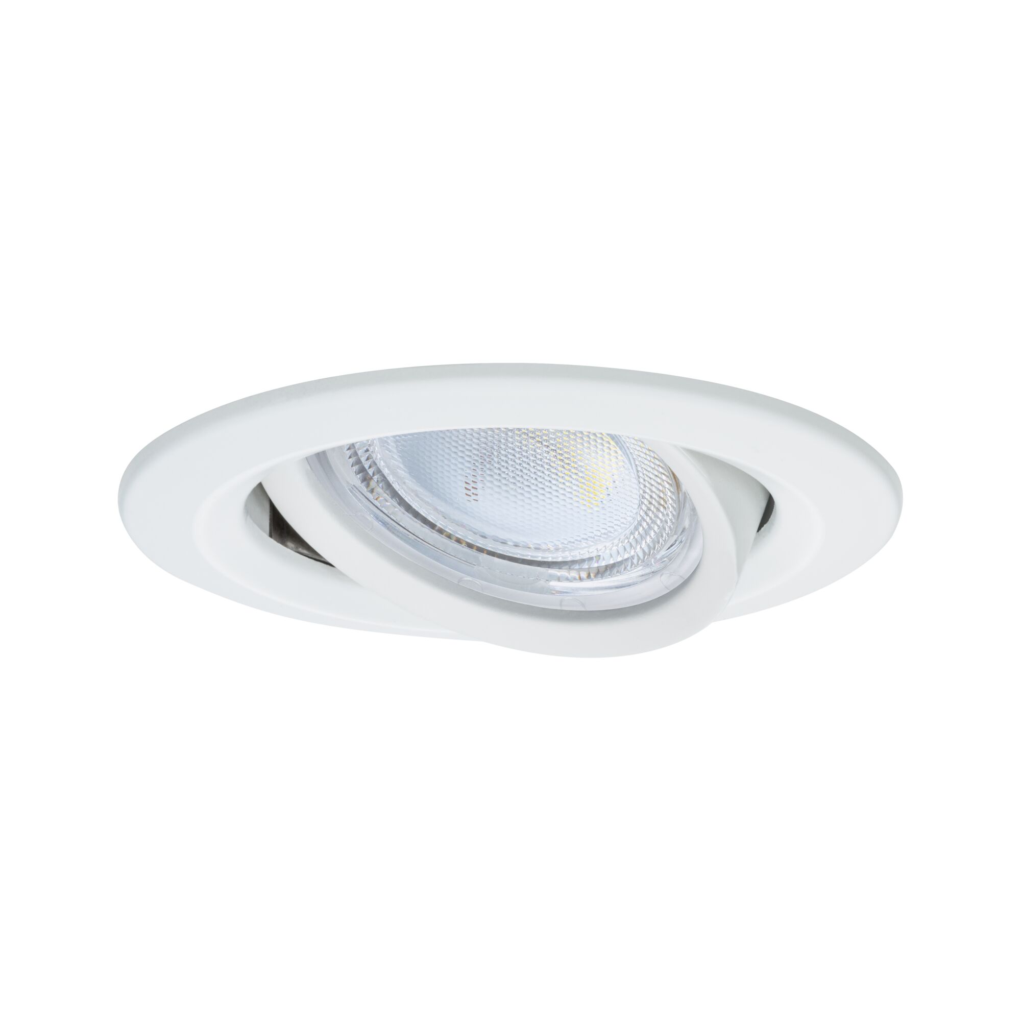 White recessed spotlight made of plastic with adjustable LED for versatile room lighting
