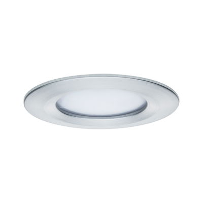 Spot encastré LED rond avec cadre en aluminium brossé argenté pour éclairage intérieur moderne