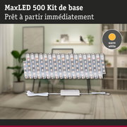 Kit bande LED MaxLED 500 avec lumière blanc chaud et alimentation pour éclairage intérieur