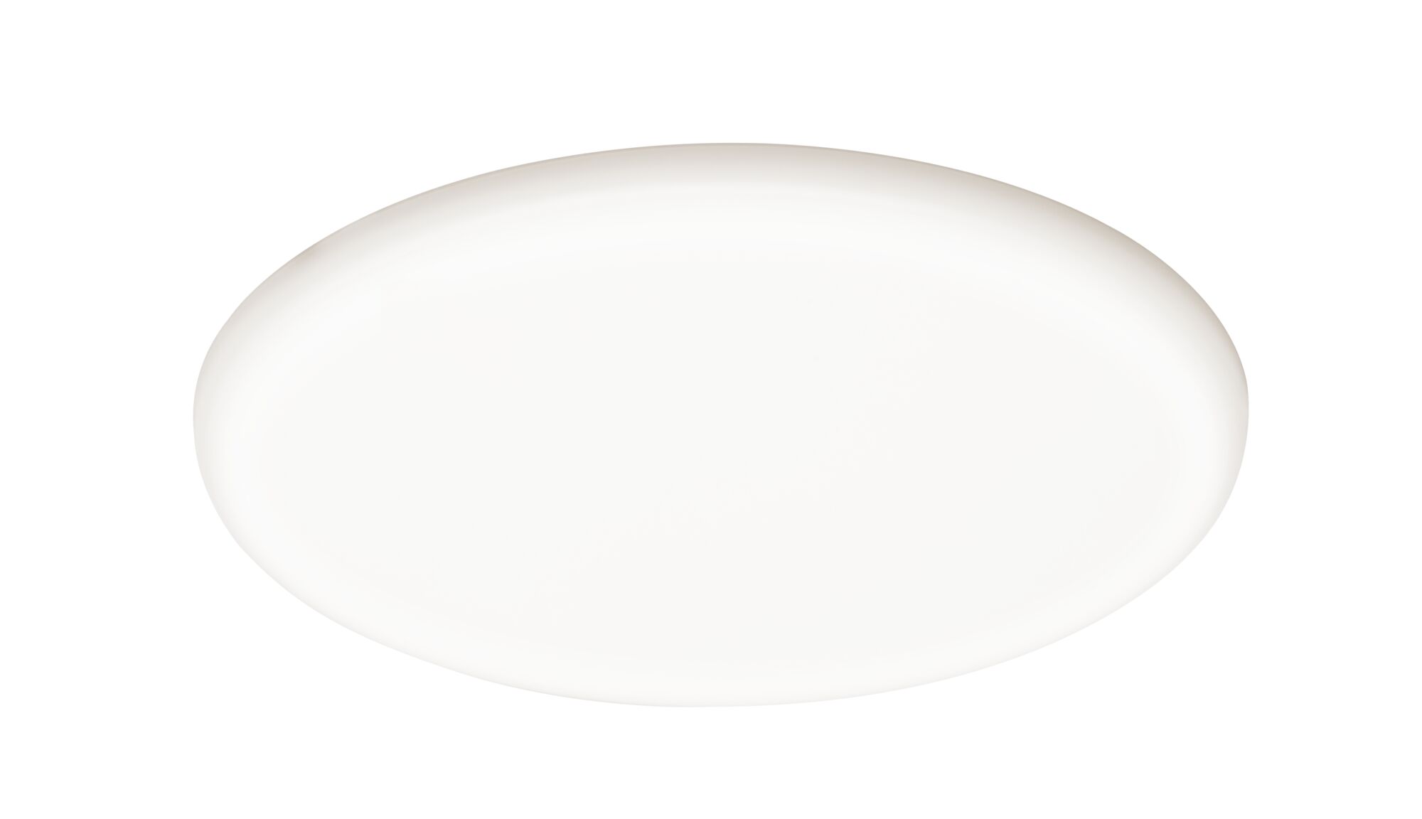 Round white LED ceiling light with matte diffuser for energy-efficient room lighting