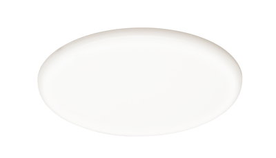 Round white LED ceiling light with matte diffuser for energy-efficient room lighting
