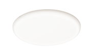 Round white LED ceiling light with matte diffuser for energy-efficient room lighting