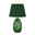 Pauleen Lampe à poser Crystal Velvet E14 max. 20W Vert Lampe de table verte avec base en verre texturé et abat-jour en tissu vert pour un éclairage élégant