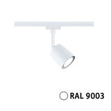 White metal LED spotlight with adjustable head for track lighting system