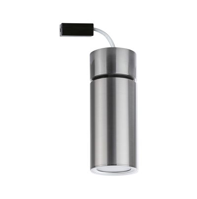 Modern LED ceiling spotlight in brushed stainless steel silver for accent lighting