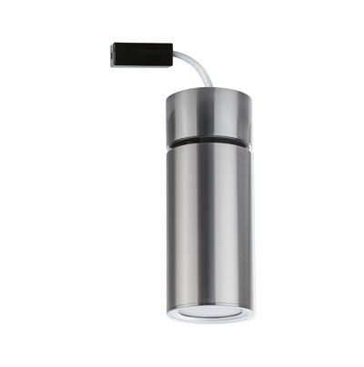 Modern LED ceiling spotlight in brushed stainless steel silver for accent lighting