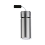 Modern LED ceiling spotlight in brushed stainless steel silver for accent lighting