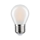 Small LED bulb with frosted white glass and E27 base for energy-efficient lighting