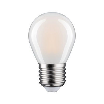 Kleine LED-Glühbirne mit mattweißem Glas und E27-Fassung für energiesparende Beleuchtung
