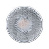 Round LED light with textured transparent glass surface for modern lighting solutions