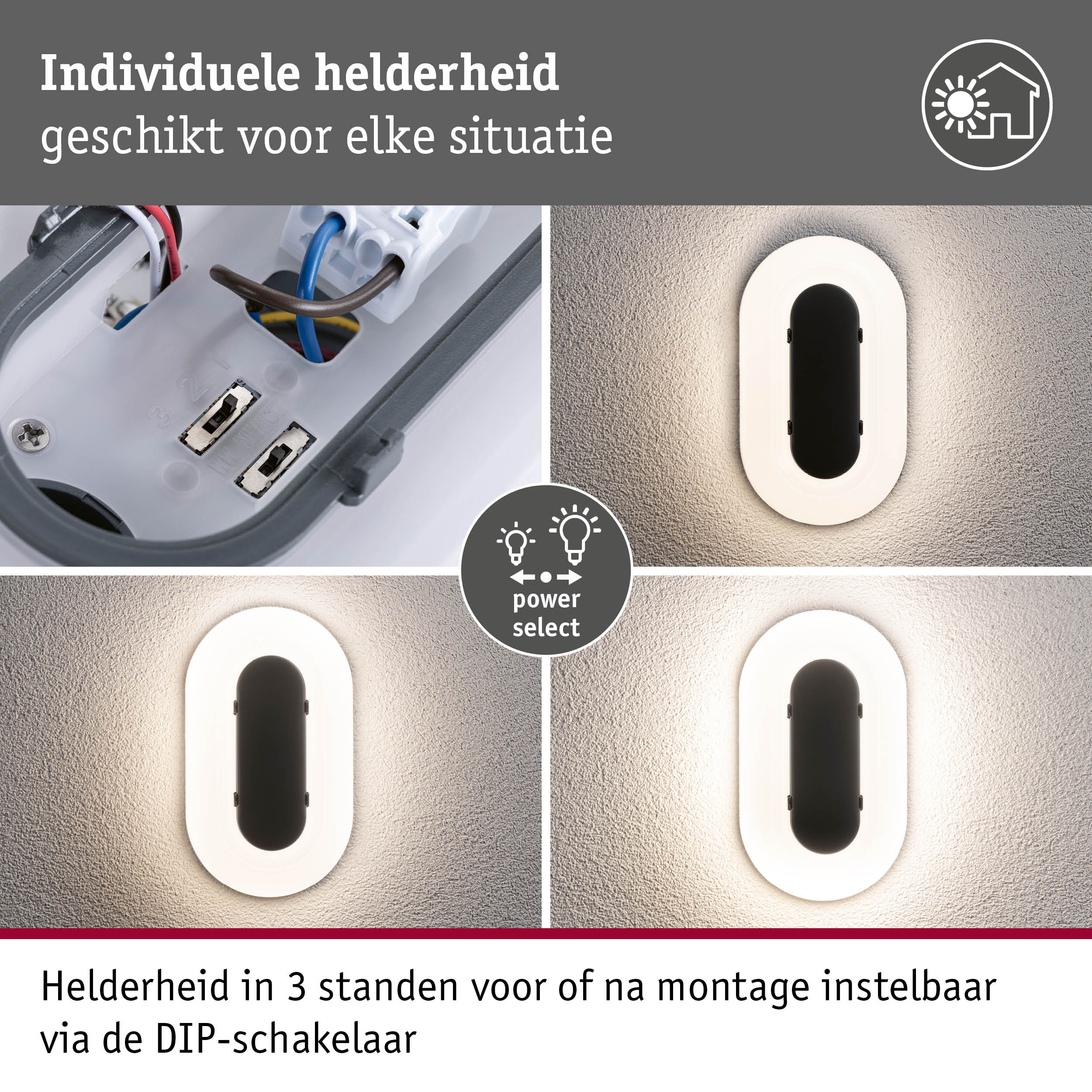 LED-wandarmatuur voor buiten Elunor IP65 langwerpig 122x212mm 2200 - 4000K 18,5W 1460lm 230V Antraciet/Wit Polycarbonaat