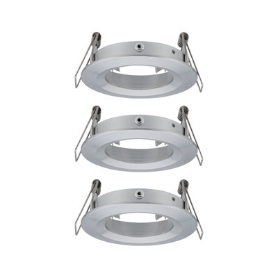 Ronde inbouwframe van geborsteld aluminium in zilver met veerclips voor LED-spotjes