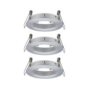 Cadre encastré rond en aluminium brossé argenté avec clips ressort pour spots LED