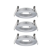 Cadre encastré rond en aluminium brossé argenté avec clips ressort pour spots LED