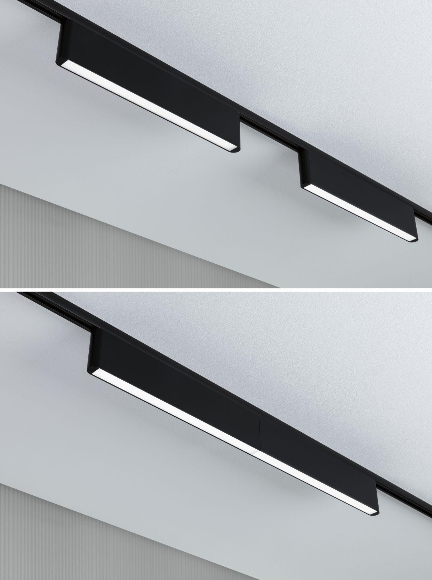 Black metal LED ceiling light with linear design for modern interior lighting