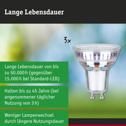 Efficient-Line Standard 230V LED Reflektor GU10 3er-Set 3x450lm 3x2,5W 3000K Silber