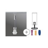 Système de rail modulaire avec douille argentée et abat-jours colorés pour éclairage LED personnalisable