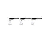 Three white GU10 LED bulbs with black cable for energy-efficient lighting