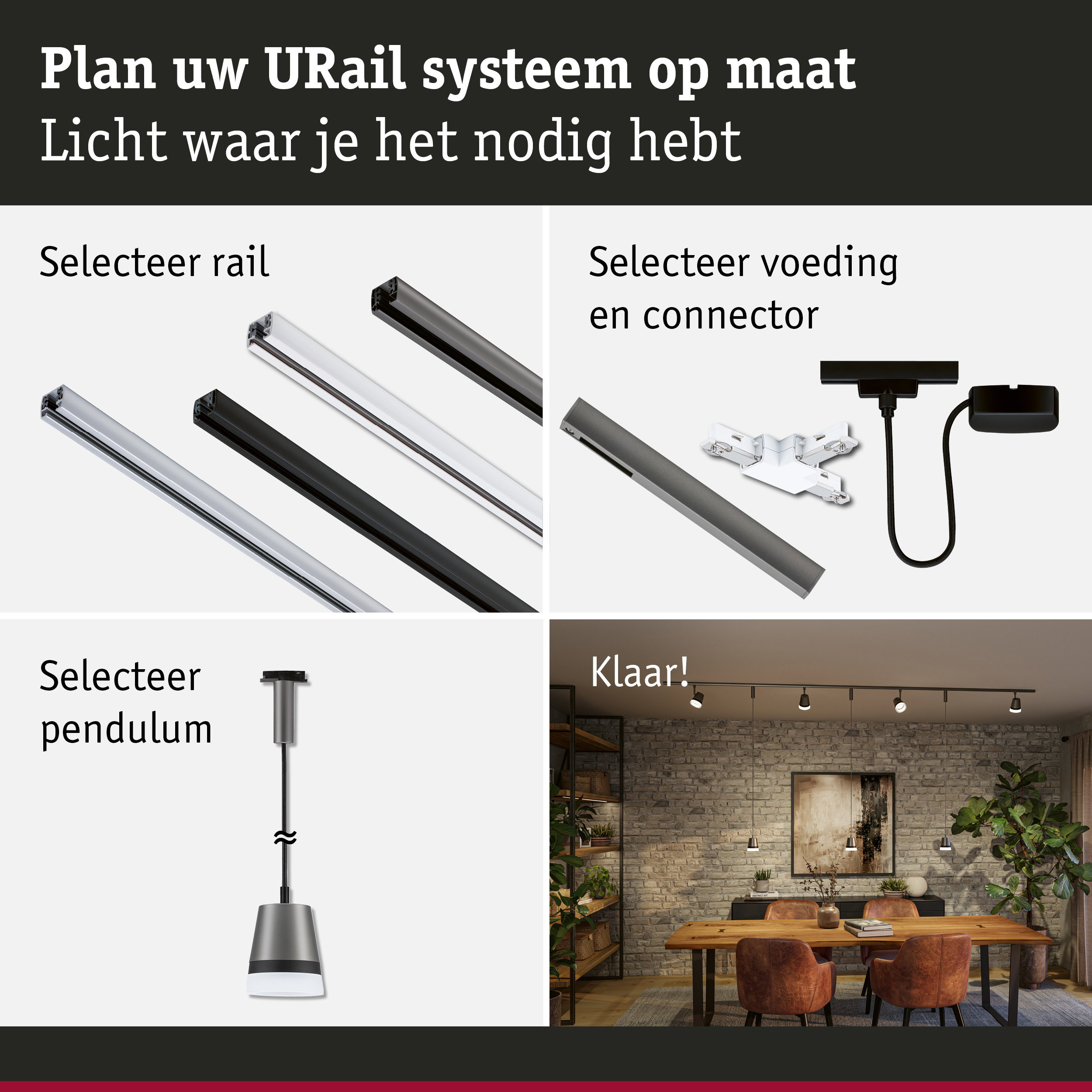 URail Pendels Cone GU10 max. 10W dimbaar 230V Titaanium