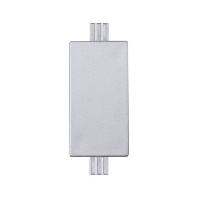 Adaptateur rectangulaire en aluminium argenté pour systèmes de rails, compatible éclairage LED
