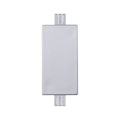 Adaptateur rectangulaire en aluminium argenté pour systèmes de rails, compatible éclairage LED