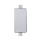 Rechthoekige zilverkleurige aluminium adapter voor railsystemen, geschikt voor LED-verlichting