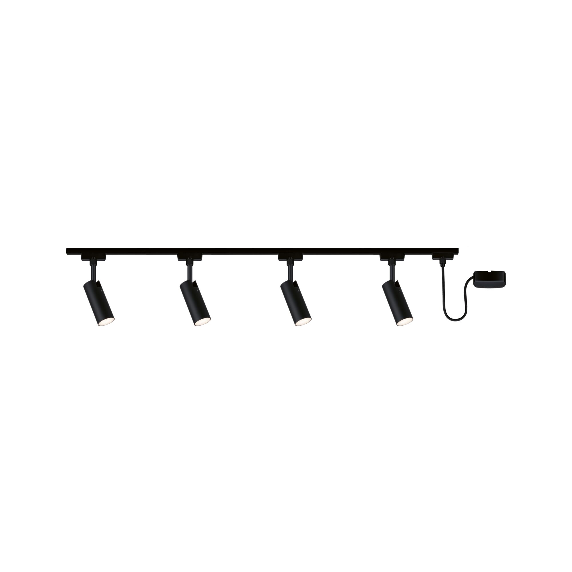 URail Schienenspot Tubo Starterset 4x250lm 4x4,5W 3000K 230V Schwarz matt