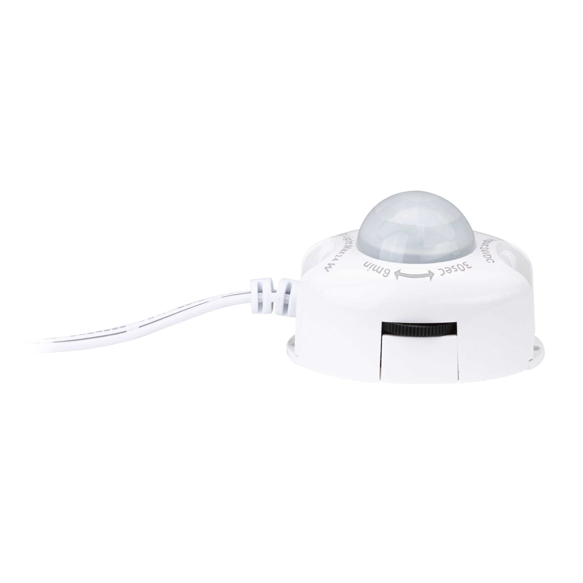 Witte kunststof bewegingssensor met kabel en instelbare sensor voor lichtregeling