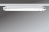 Plafonnier LED blanc moderne de forme rectangulaire arrondie avec cadre en aluminium pour intérieur