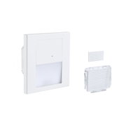 White LED stair light switch made of plastic with separate diffuser and adhesive strip for wall mounting