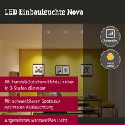 LED Einbauleuchte 3-Step-Dim Nova Coin 3-Step-Dim Basisset schwenkbar rund 84mm 50° Coin 3x6W 3x470lm 230V dimmbar 2700K Alu gedreht