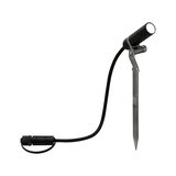 Zwarte LED-tuinschijnwerper met grondpen en kabel voor buitenverlichting en tuinaccenten