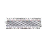 Flexibler LED-Lichtstreifen mit warmweißen LEDs auf weißem Trägerband für vielseitige Beleuchtung.