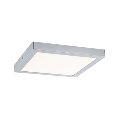 Vierkante LED-plafondlamp van zilverkleurig aluminium met witte diffuser voor moderne verlichting