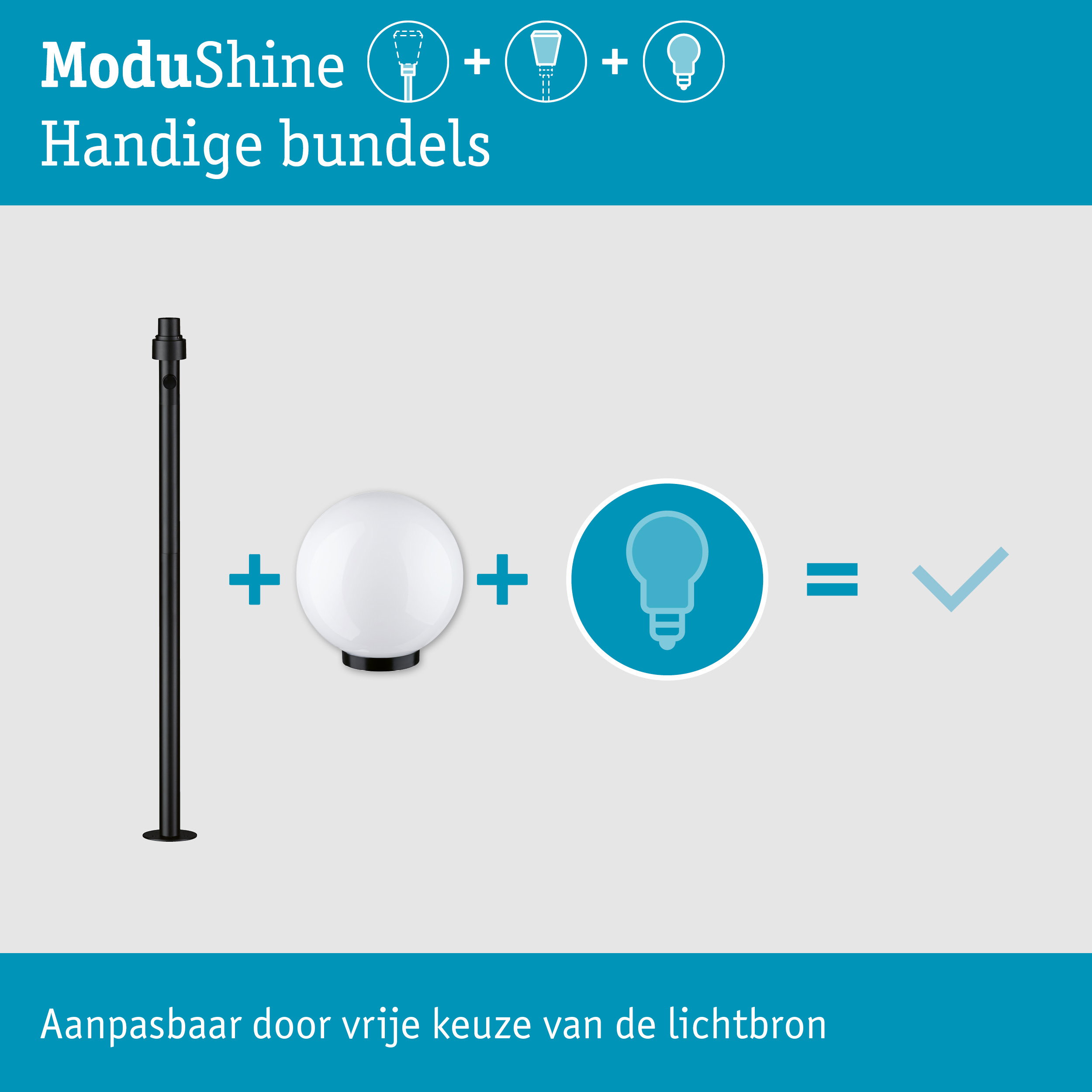 Set ModuShine Paaltje Taleno gemiddeld zonder sensor Antraciet
