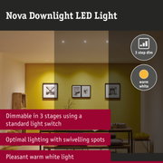 LED Downlight 3-Step-Dim Nova Swivelling round 84mm 50° GU10 6,5W 460lm 230V dimmable 2700K Matt white