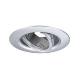 Round recessed spotlight in silver metal with adjustable inner ring for flexible lighting
