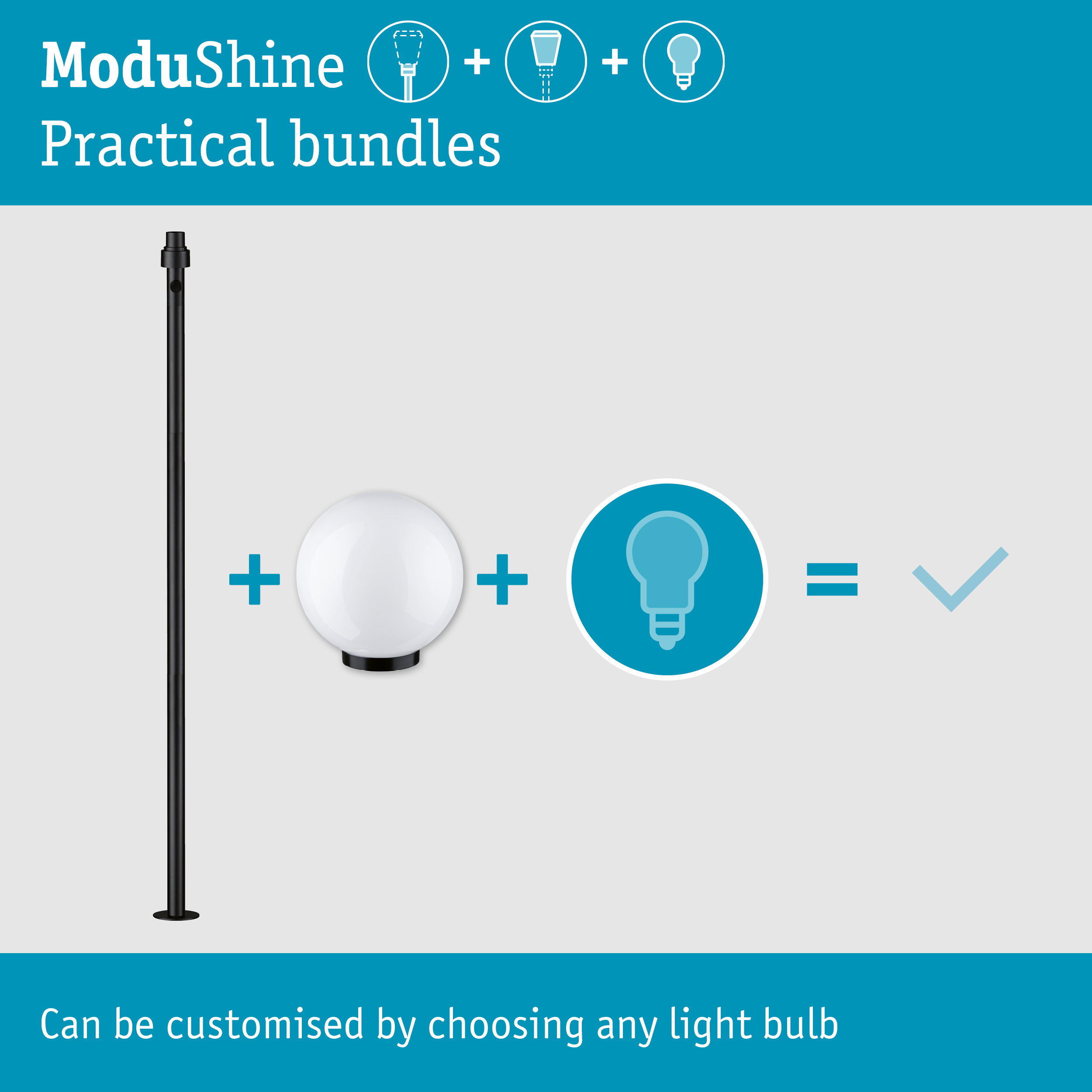 Set ModuShine Bollard Taleno high without a sensor Anthracite