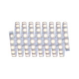 Flexibler LED-Lichtstreifen mit warmweißem Licht und selbstklebender Rückseite für vielseitige Beleuchtung.