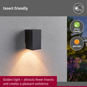 LED Wall light Flame insect friendly IP44 angular 58x103mm 2200K 4W 265lm 230V 75° Anthracite Metal