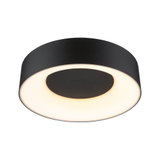 Plafonnier LED rond noir avec lumière blanc chaud pour intérieurs modernes